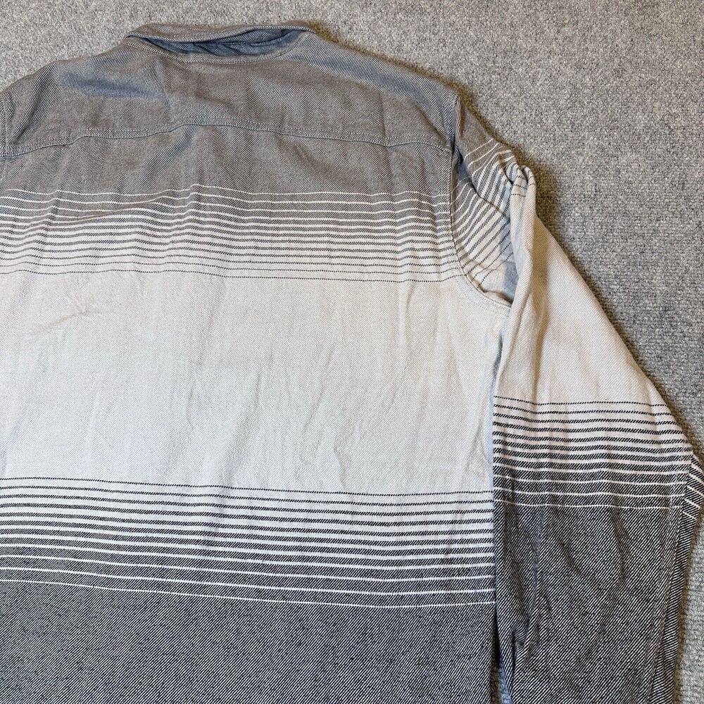 American Eagle Men’s Flannel Grey/White Button Down Long Sleeve Serape XL Tall - Picture 11 of 11
